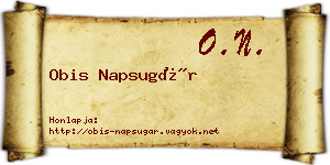 Obis Napsugár névjegykártya
